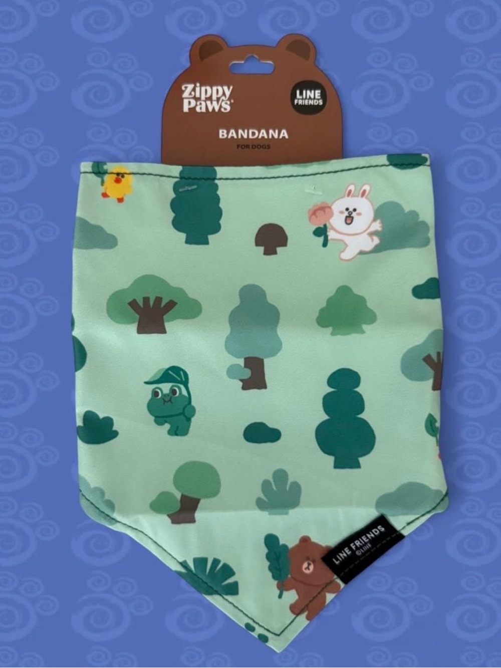 Zippy Paws Bandana for Dogs Line Friends Bear Brown's Forest Adventure #dogacces